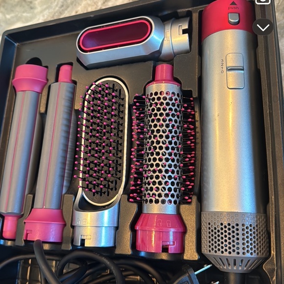 Multi-Styler Hair Tool with Attachments - Pink and Gray - Picture 5 of 6